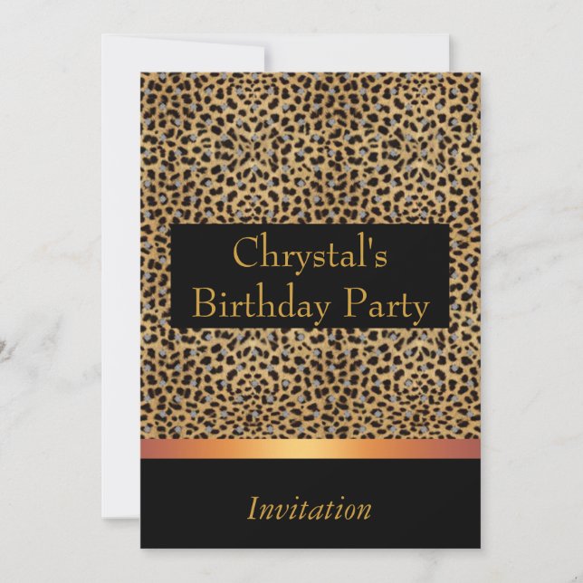 Invitation Empreinte de léopard Invitation fête d' (Devant)