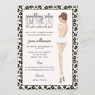Invitation Empreinte de léopard mariée Lingerie Douche