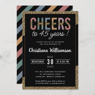 Invitation Empreinte de léopard moderne 45e anniversaire de f