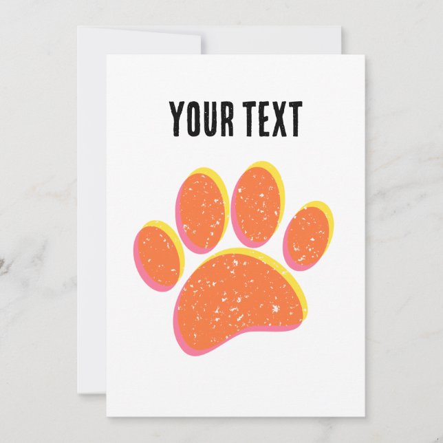 Invitation Empreinte vintage de chien gris (Devant)