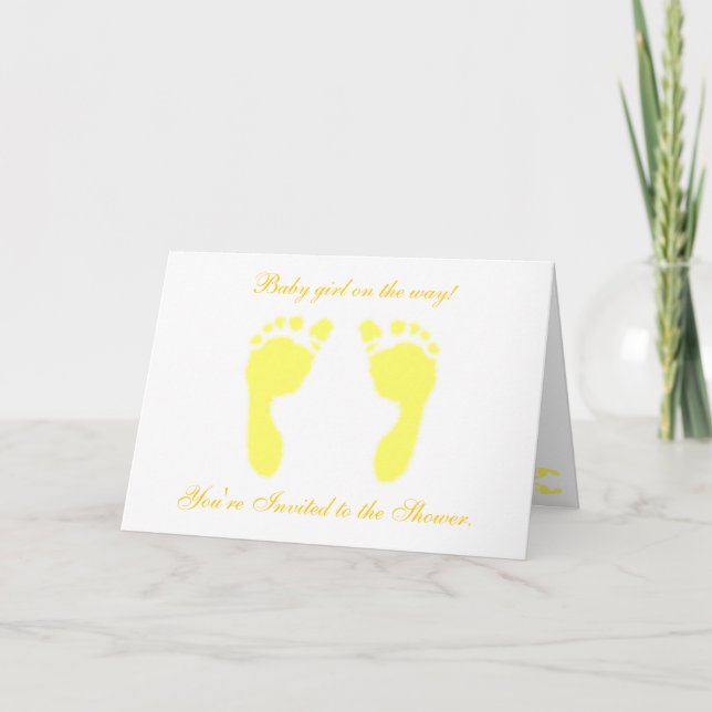 Invitation Empreintes bébé (Jaune) (Devant)