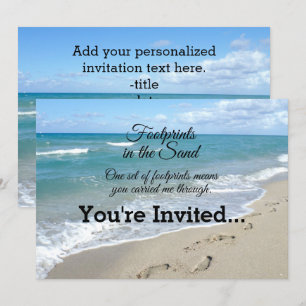 Invitation Empreintes dans le sable Inspirational Chrétien