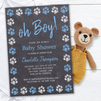 Empreintes de pattes de tableau noir Baby shower d