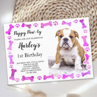 Empreintes de pattes roses os Chien chiot Annivers