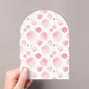 Invitation en acrylique Bulles roses artistiques