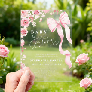 Invitation en acrylique pour Baby Shower Baby In B