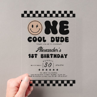 Invitation en acrylique pour le premier anniversai