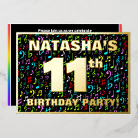 11th Birthday Party — Fun, Colorful Music Symbols