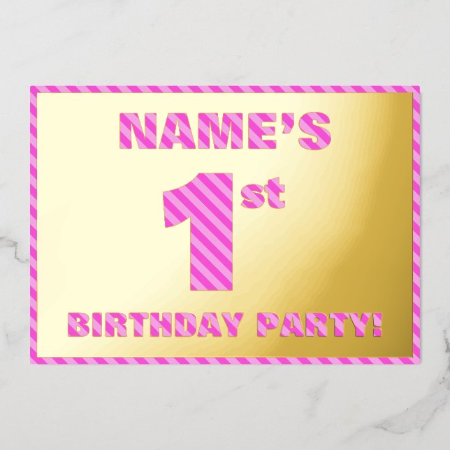 Invitation En Aluminium 1ère fête d'anniversaire — Audacieux, amusant, ray (Recto)
