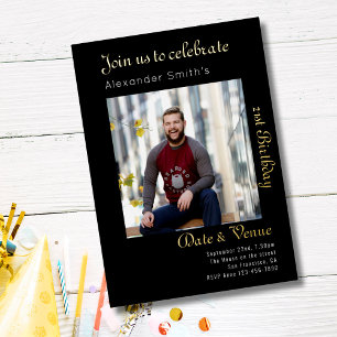 Invitation En Aluminium 21e anniversaire Noir