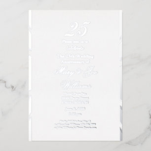 Invitation En Aluminium 25 ans Jubilé Anniversaire 25 ans de mariage