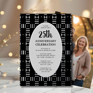 Invitation En Aluminium 25e anniversaire de mariage élégant moderne argent