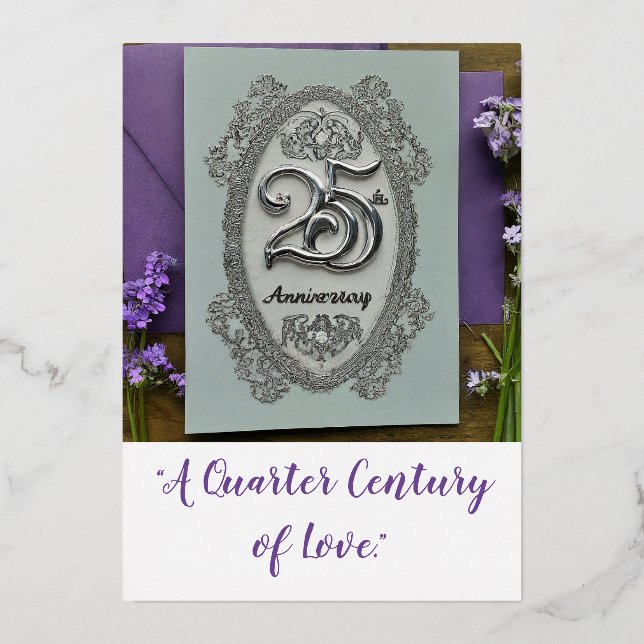 Invitation En Aluminium 25e anniversaire du Mariage (Recto)