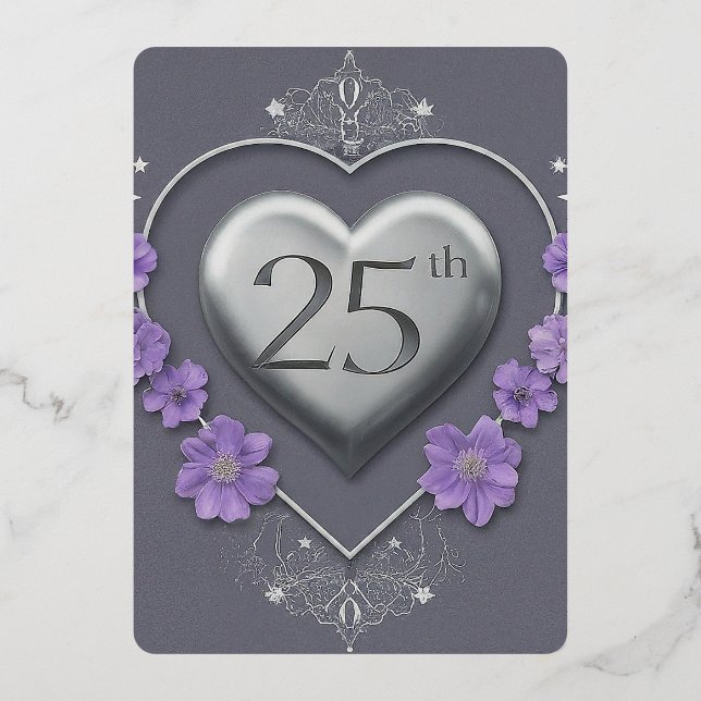 Invitation En Aluminium 25e anniversaire du Mariage (Recto)