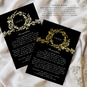 Invitation En Aluminium 2 X DÉTAILS Monogram Crest Premium Mariage Gold