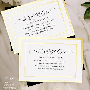 Invitation En Aluminium 2 X RSVP DIY Formel Cadre Or Site Web Mariage