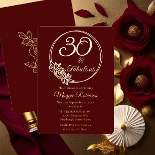 Invitation En Aluminium 30 et fabuleuse fête du 30e anniversaire bloquée