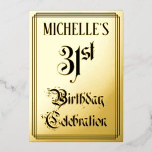 Invitation En Aluminium 31e fête d'anniversaire — Script élégant + Nom per