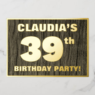 Invitation En Aluminium 39e fête d'anniversaire : Bold, Motif de céréales 