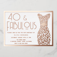 40 & Fabulous Gold Gown Retro 40e anniversaire