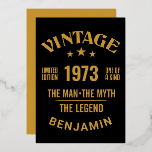 Invitation En Aluminium 40e anniversaire, année modifiable, pour lui