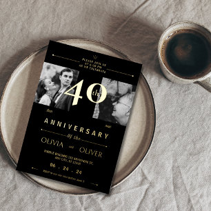 Invitation En Aluminium 40e anniversaire du Mariage à l'époque et maintena