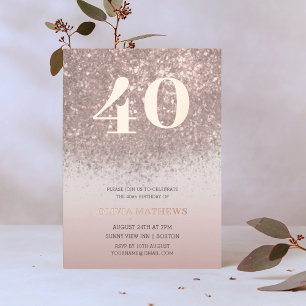 Invitation En Aluminium 40e anniversaire Real Rose Gold