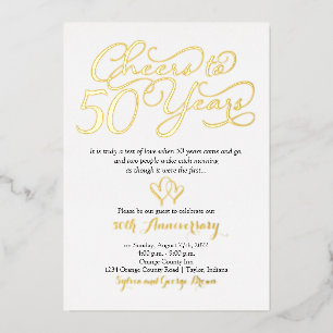 Invitation En Aluminium 50 ans 50e anniversaire de Mariage