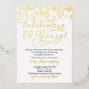 Invitation En Aluminium 50 ans 50e anniversaire de Mariage