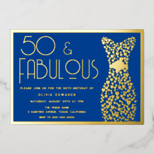 Invitation En Aluminium 50 & Fabuleux ! 50e anniversaire de fête de minuit