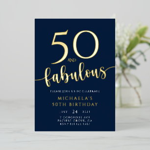 Invitation En Aluminium 50e anniversaire Cinquante et fabuleux anniversair