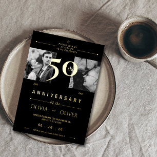 Invitation En Aluminium 50e anniversaire de mariage d'alors et d'aujourd'h