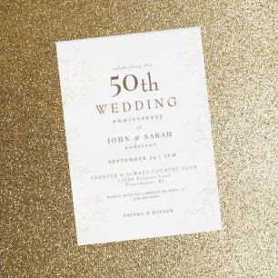 Invitation En Aluminium 50e anniversaire de mariage or