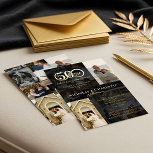 Invitation En Aluminium 50e anniversaire du Mariage - photo Collage