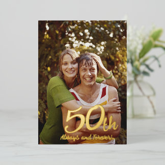 Invitation En Aluminium 50e Anniversaire Moderne
