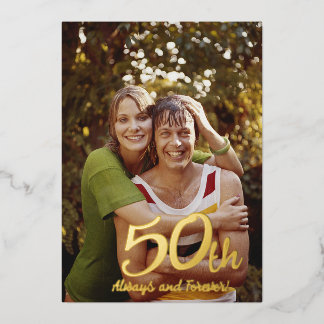 Invitation En Aluminium 50e Anniversaire Moderne