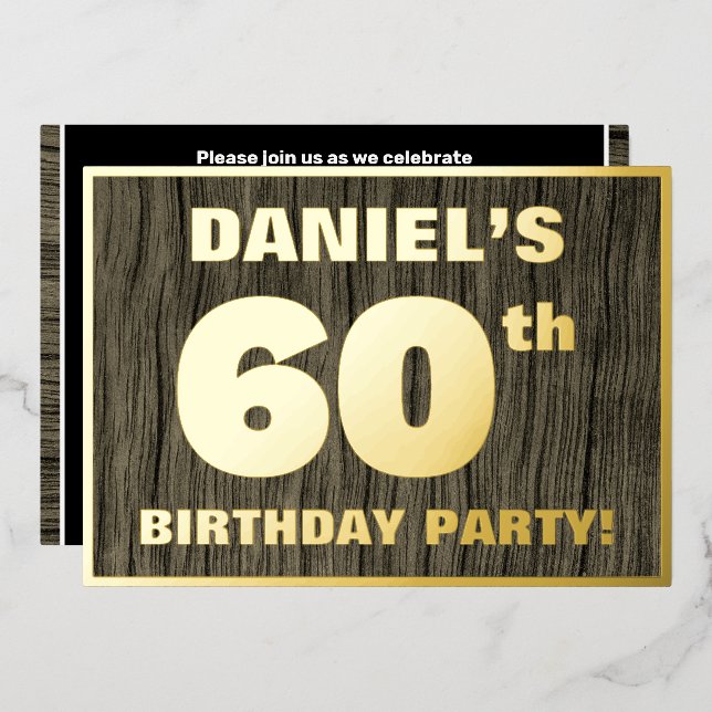 Invitation En Aluminium 60e fête d'anniversaire : Bold, Motif de céréales  (Recto/Verso)