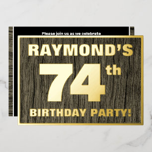 Invitation En Aluminium 74e fête d'anniversaire : Bold, Motif de céréales 