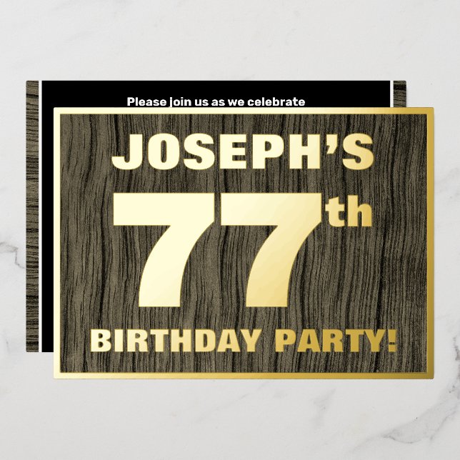 Invitation En Aluminium 77e fête d'anniversaire : Bold, Motif de céréales  (Recto/Verso)