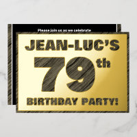 79e fête d'anniversaire — Gras, Faux Wood Grain Te