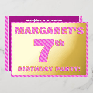 Invitation En Aluminium 7e fête d'anniversaire — Audacieux, amusant, rayur