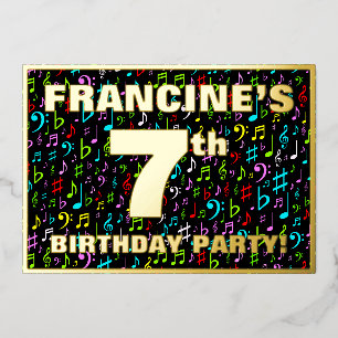 Invitation En Aluminium 7e fête d'anniversaire — Symboles de musique amusa