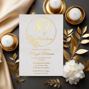 Invitation En Aluminium 80 et fabuleuse fête du 80e anniversaire bloquée