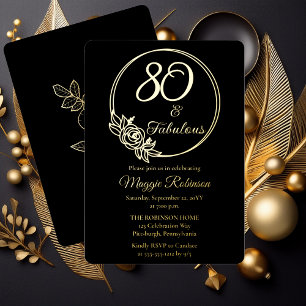Invitation En Aluminium 80 et fabuleuse fête du 80e anniversaire bloquée