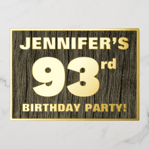 Invitation En Aluminium 93e fête d'anniversaire : Gras, Motif de grains de