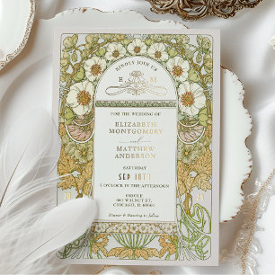Invitation En Aluminium Accents de papier d'aluminium de mariage vintage A