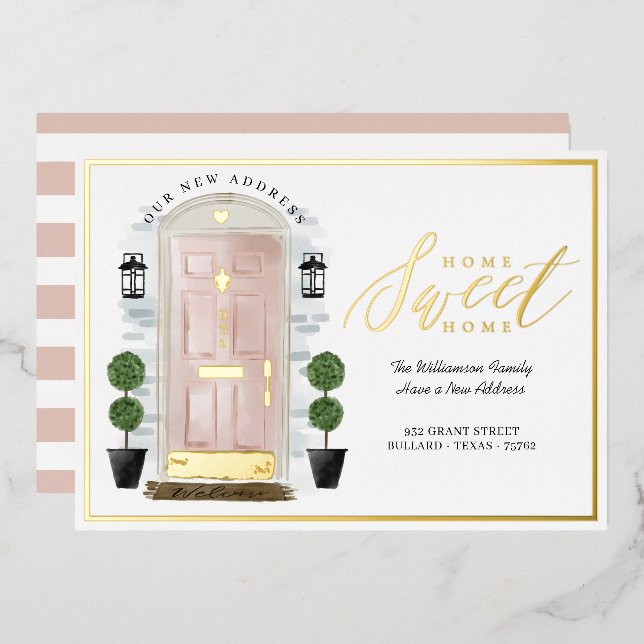 Invitation En Aluminium Accueil Sweet Home - Nous avons déplacé Porte d'Aq (Recto/Verso)