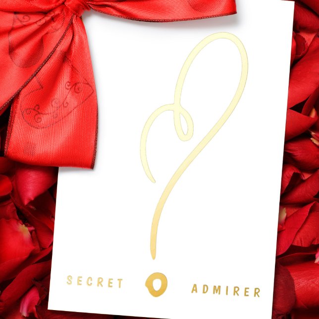 Invitation En Aluminium Admirer Secret RED WHITE FUN HAPPY GOLD Foil Invit (Créateur téléchargé)