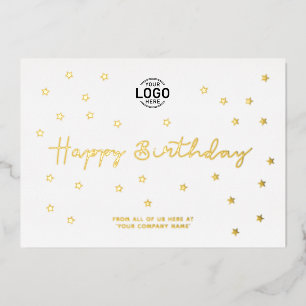 Invitation En Aluminium Ajouter Logo Minimaliste Gold Stars Business Anniv