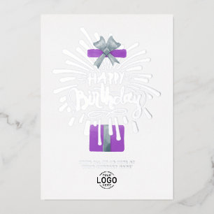 Invitation En Aluminium Ajouter Logo Purple Cadeau Feu d'artifice d'affair